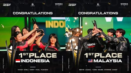 Malaysia and Indonesia crowned as champions in the MLBB IESF World Esports Championship 2024